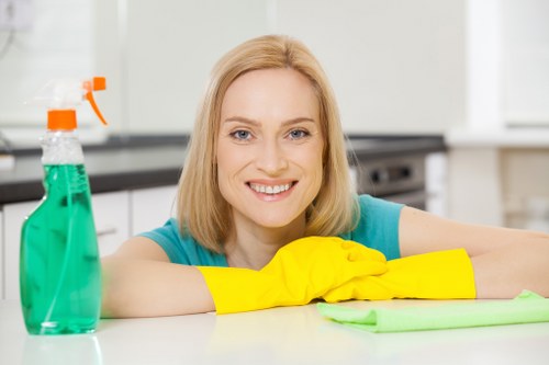 Service records being checked during a carpet cleaning complaint investigation
